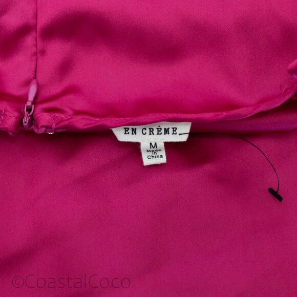 En Crème Satin Slip Midi Dress Pink M Cocktail Slip Spaghetti Silky Y2K Formal - Picture 4 of 9